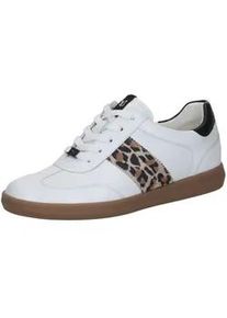 Sneaker Caprice "Caprice Sneaker Leder", Damen, Gr. 37,5, wei&szlig;, braun, Leder, Schuhe Sneaker