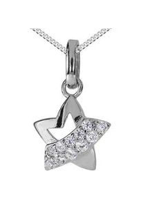 Kette mit Anh&auml;nger OSTSEE-SCHMUCK "- Stern - Silber 925/000 - Zirkonia" Gr. 42, silber (silber 925, silberfarben, wei&szlig;), Schmuck_Sets, Damen, 42, Silber 925 (Sterlingsilber)