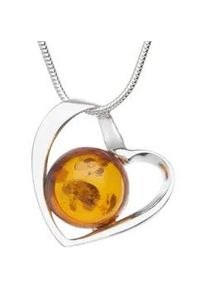 Kette mit Anh&auml;nger OSTSEE-SCHMUCK "- Gleiter-Herz - Silber 925/000 - Bernstein" Gr. 45, silber (silber 925, silberfarben, wei&szlig;), Schmuck_Sets, Damen, 45, Silber 925 (Sterlingsilber)