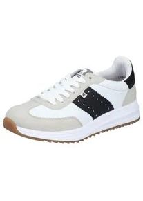 Sneaker Rieker, Damen, Gr. 42, wei&szlig; multi, Lederimitat, Schuhe Sneaker, Schn&uuml;rschuh, Halbschuh, Freizeitsneaker mit Kontrastbes&auml;tze