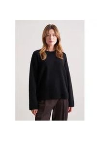 Strickpullover Seidensticker, Damen, Gr. S, schwarz, 80% Wolle, 15% Polyamid, 5% Kaschmir, relaxed fit, Rundhals, Pullover Strickpullover, Sweater