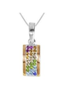 Kette mit Anh&auml;nger OSTSEE-SCHMUCK "- Christina - Silber 925/000 & Gold 585/000 - Schmuckstein" Gr. 42, silber (silber 925, silberfarben, wei&szlig;), Schmuck_Sets, Damen, 42, Silber 925 (Sterlingsilber)