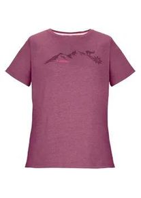 T-Shirt Killtec "KOS 194 WMN TSHRT", Damen, Gr. 42, dunkelros&eacute;, Obermaterial: 65% Polyester, 30% Baumwolle, 5% Elasthan, Rundhals, Shirts T-Shirt, Vielseitiges Damen T-Shirt mit Melange-Optik und Bergprint