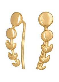 CAI Paar Ohrstecker CA&Iuml; "925/- Sterling Silber vergoldet Mondzyklus Luna", gelb, Ohrringe, Damen, one-size, Silber 925 (Sterlingsilber)