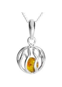 Kette mit Anh&auml;nger OSTSEE-SCHMUCK "- Sinja - Silber 925/000 - Bernstein" Gr. 42, silber (silber 925, silberfarben, wei&szlig;), Schmuck_Sets, Damen, 42, Silber 925 (Sterlingsilber)