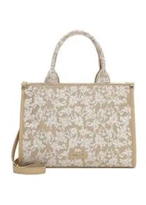 Shopper Tamaris "Shopper TAS Katima", Damen, Gr. B/H/T: 33cm x 25cm x 12cm 0, beige (ecru, flower 326), Polyester, Taschen Shopper