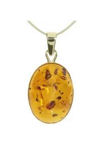 Kette und Anh&auml;nger Set OSTSEE-SCHMUCK "- Classic 18x13 - Gold 333/000 - Bernstein" Gr. 42, gold (gold 333, goldfarben, gelb), Schmuck_Sets, Damen, 42, Gelbgold 333