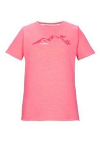 T-Shirt Killtec "KOS 194 WMN TSHRT", Damen, Gr. 40, koralle, Obermaterial: 65% Polyester, 30% Baumwolle, 5% Elasthan, Rundhals, Shirts T-Shirt, Vielseitiges Damen T-Shirt mit Melange-Optik und Bergprint