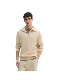 Marc O'Polo Troyer MARC O'POLO, Herren, Gr. M, light oat, Strick, Obermaterial: 100% Baumwolle, regular fit normal, B&uuml;ndchen, Pullover Troyer, regular fit aus reiner Bio-Baumwolle