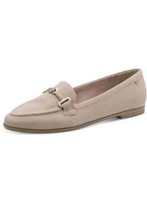 Slipper Tamaris, Damen, Gr. 42, hellgrau, Ziegenveloursleder, unifarben, Schuhe Slipper, Blockabsatz, Businessschuh, Schlupfschuh mit modischem Zierriegel