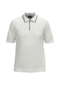 Kurzarmshirt OLYMP, Herren, Gr. XL, off, Strick, Obermaterial: 54% Baumwolle, 46% Polyester, unifarben mit Farbeins&auml;tzen, regular fit h&uuml;ftbedeckend, Rundhals, Rippb&uuml;ndchen, Shirts, mit Flecht-Muster und Polokragen, Strick