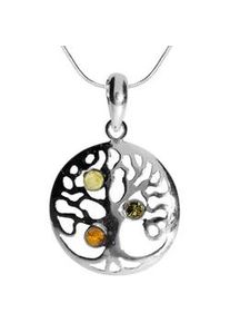 Kette mit Anh&auml;nger OSTSEE-SCHMUCK "- Lebensbaum - Silber 925/000 - Bernstein" Gr. 45, silber (silber 925, silberfarben, wei&szlig;), Schmuck_Sets, Damen, 45, Silber 925 (Sterlingsilber)