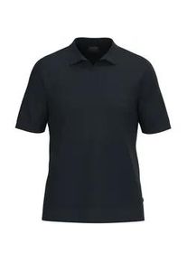 Poloshirt OLYMP "Strick Casual", Herren, Gr. M, marine, Feinstrick, Obermaterial: 50% Baumwolle, 50% Lyocell, unifarben, regular fit h&uuml;ftbedeckend, Rippb&uuml;ndchen, Shirts, mit geripptem Kragen, unifarben
