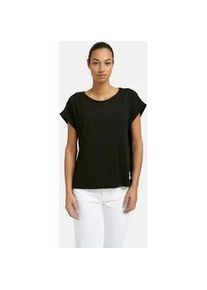 Smith & Soul T-Shirt SMITH & SOUL, Damen, Gr. XXL, schwarz, Single Jersey, Obermaterial: 46% Baumwolle, 46% Lyocell, 8% Elasthan, unifarben, normal, Rundhals, Umschlagsaum, Shirts T-Shirt, mit Umschlagsaum, Rundhalsform