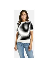 Smith & Soul Kurzarmpullover SMITH & SOUL, Damen, Gr. XL, marine print, Feinstrick, Obermaterial: 80% Viskose, 20% Polyamid, gestreift, h&uuml;ftlang, Rundhals, Rippstrickb&uuml;ndchen, Pullover, mit Rundhals, Viskosemix