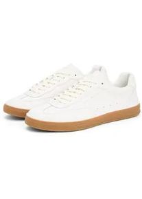 Sneaker Tommy Hilfiger "TH LO LUX LTH", Herren, Gr. 43, wei&szlig;, Nappaleder, unifarben, Schuhe Sneaker, Freizeitschuh, Halbschuh, Schn&uuml;rschuh mit honigfarbener Laufsohle