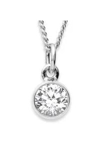 Kette mit Anh&auml;nger OSTSEE-SCHMUCK "- Classic 6 mm - Silber 925/000 - Zirkonia" Gr. 45, silber (silber 925, silberfarben, wei&szlig;), Schmuck_Sets, Damen, 45, Silber 925 (Sterlingsilber)