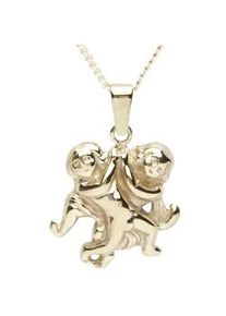 Kette und Anh&auml;nger Set OSTSEE-SCHMUCK "- Tierkreiszeichen Zwillinge - Gold 333/000 -" Gr. 45, gold (gold 333, goldfarben, gelb), Schmuck_Sets, Damen, 45, Gelbgold 333