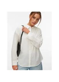 V&eacute;ro Moda Langarmbluse VERO MODA "VMODONA LS SHIRT WVN NOOS", Damen, Gr. S, snow wei&szlig; detail:emb daisy snow wei&szlig;, gelb, Web, Obermaterial: 100% Baumwolle, bestickt, gemustert, regular fit Po-bedeckend, Blusen, Baumwolle, regular fit