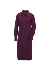 Strickkleid GOLDNER "Kurzgr&ouml;&szlig;e Strickkleid mit asymmetrischem Kragen", Damen, Gr. 20, K-Gr, lila (beere), Obermaterial: 70% Polyacryl PAN. 30% Schurwolle WV., Rippe, Kleider Strickkleid, asymmetrischer Kragen mit Rei&szlig;verschluss