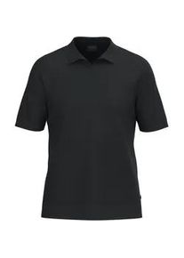 Poloshirt OLYMP "Strick Casual", Herren, Gr. M, schwarz, Feinstrick, Obermaterial: 50% Baumwolle, 50% Lyocell, unifarben, regular fit h&uuml;ftbedeckend, Rippb&uuml;ndchen, Shirts, mit geripptem Kragen, unifarben