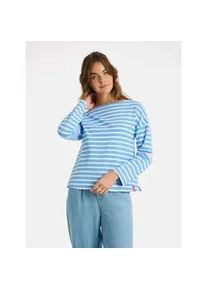 LIEBLINGSST&Uuml;CK Langarmshirt LIEBLINGSST&Uuml;CK "StineL", Damen, Gr. M, skyblau, Single Jersey, Obermaterial: 96% Baumwolle, 4% Elasthan, gemustert, gestreift, mehrfarbig, h&uuml;ftlang, U-Boot-Ausschnitt, Shirts Langarmshirt, mit U-Boot Ausschnitt, Streifenmuster