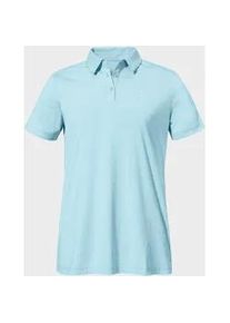Sch&ouml;ffel Poloshirt SCH&Ouml;FFEL "Polo Shirt Ramseck L", Damen, Gr. 38, 8015, blau, Oberstoff: 77% Polyester, 18% Lyocell, 5% Elasthan, V-Ausschnitt, Shirts