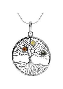 Kette mit Anh&auml;nger OSTSEE-SCHMUCK "- Lebensbaum - Silber 925/000 - Bernstein" Gr. 42, silber (silber 925, silberfarben, wei&szlig;), Schmuck_Sets, Damen, 42, Silber 925 (Sterlingsilber)