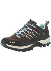 Wanderschuh CMP "RIGEL LOW WMN TREKKING SHOE WP", Damen, Gr. 42, toffee, lagoon, Leder, Synthetik, Schuhe Wanderschuh, wasserdicht
