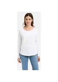 Smith & Soul Langarmshirt SMITH & SOUL, Damen, Gr. S, wei&szlig;, Jersey, Obermaterial: 100% Baumwolle, unifarben, h&uuml;ftlang, tiefer Rundhals, Raglan&auml;rmel, Shirts Langarmshirt, mit Rundhals, Raglan&auml;rmel