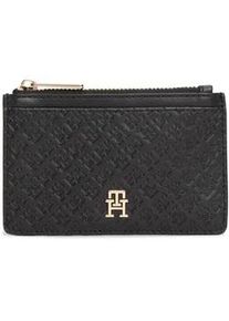 Kartenetui Tommy Hilfiger "TH ICON LONG CC HOLDER MONO", Damen, schwarz, Lederimitat, Basic, Kleinlederwaren, Unisex Minigeldbeutel, Portemonnaie mit TH-Schmucklogo