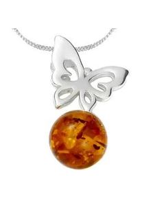 Kette mit Anh&auml;nger OSTSEE-SCHMUCK "- Gleiter-Schmetterling - Silber 925/000 - Bernstein" Gr. 42, silber (silber 925, silberfarben, wei&szlig;), Schmuck_Sets, Damen, 42, Silber 925 (Sterlingsilber)