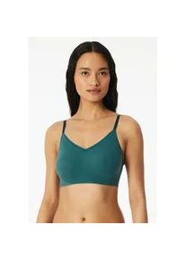 Bustier Schiesser "Invisible Soft Lace", Damen, Gr. 36, N-Gr, 700, gr&uuml;n, Single Jersey, Obermaterial: 75% Polyamid, 25% Elasthan, BHs Bustier, herausnehmbare Pads, V-Ausschnitt, Spitze vorn, Lasercut-Abschl&uuml;sse