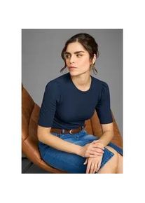 T-Shirt Laura Scott, Damen, Gr. 40/42, navy, Jersey, Obermaterial: 95% Viskose, 5% Elasthan, unifarben, figurbetont h&uuml;ftlang, Rundhals, Puff&auml;rmel, Shirts T-Shirt, mit Ballon-&Auml;rmel, Halbarm, figurnahe Passform