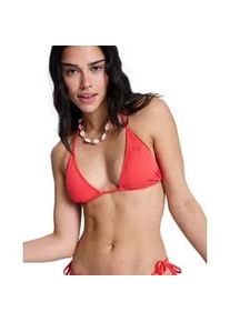 Triangel-Bikini-Top Roxy "Solid Essentials", Damen, Gr. L, Cup B, hibiscus, Obermaterial: 85% Microfaser, 15% Elasthan;, Bikini-Oberteile