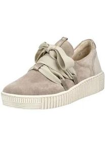 Sneaker Gabor "Gabor Sneaker Leder", Damen, Gr. 38,5, braun, grau, Leder, Schuhe Sneaker
