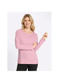Langarmshirt Classic Basics "Langarm-Shirt", Damen, Gr. 38, ros&eacute;, 100% Baumwolle, unifarben, Rundhals, Shirts Langarmshirt