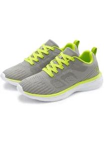 Sneaker Lascana "Freizeitschuh, Halbschuh, Turnschuhe", Damen, Gr. 39, grau, lime, Obermaterial: 90% Textilmaterial, 10% Synthetik. Decksohle: 100% Textilmaterial. Futter: 100% Textilmaterial. Laufsohle: 100% Synthetik, unifarben mit Farbeins&auml;tzen, Schuhe Sneaker, mit farbigen Details im sportiven Look VEGAN