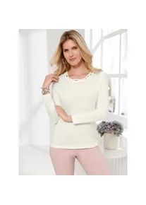 Langarmshirt Classic Basics "Langarm-Shirt", Damen, Gr. 38, ecru, 100% Baumwolle, unifarben, Rundhals, Shirts Langarmshirt