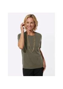 Classic Dog Kurzarmpullover CLASSIC "Pullover", Damen, Gr. 50, khaki, 100% Polyacryl, unifarben, Pullover