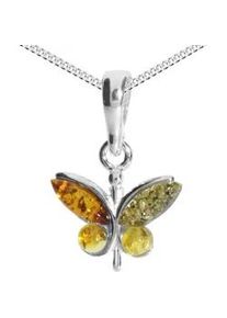 Kette mit Anh&auml;nger OSTSEE-SCHMUCK "- Schmetterling - Silber 925/000 - Bernstein" Gr. 40, silber (silber 925, silberfarben, wei&szlig;), Schmuck_Sets, Damen, 40, Silber 925 (Sterlingsilber)