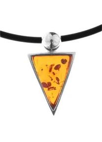 Kette mit Anh&auml;nger OSTSEE-SCHMUCK "- Classic 39 x 22 mm - Kautschukreif - Silber 925/000 - Bernstein" Gr. 60, silber (silber 925, silberfarben, wei&szlig;), Schmuck_Sets, Damen, 60, Silber 925 (Sterlingsilber)