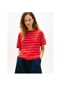 Kurzarmshirt Tommy Hilfiger "MDRN CODY SS SLV C-NK TEE", Damen, Gr. S (36/38), fine stp fireworks, calico, Single Jersey, Obermaterial: 100% Baumwolle, gestreift, gerade, Rundhals, Shirts, mit dezenter Logo-Stickerei