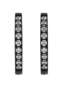 Adelia&acute;s Klappcreolen ADELIA ́S "Damen Ohrringe &ndash; Klappcreole aus Edelstahl mit Strass Steinchen", Damen, Gr. Damen, Edelstahl, schwarz, Ohrringe Klappcreolen, Zum Verschenken &ndash; ideal zum Jubil&auml;um