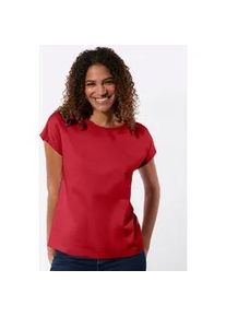 Rundhalsshirt Casual Looks "2er-Pack Shirts", Damen, Gr. 44, rot, ecru, 100% Baumwolle, unifarben, Rundhals, Shirts Rundhalsshirt