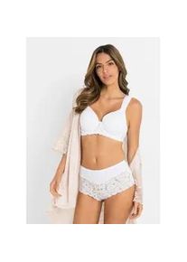 Schalen-BH bonprix "Schalen-BH mit gepolsterten Tr&auml;gern", Damen, Gr. 95, Cup D, wei&szlig;, Obermaterial: 80% Polyamid, 20% Elasthan. Futter: 100% Polyester. Spitze: 90% Polyamid, 10% Elasthan, BHs Schalen-BH, mit gepolsterten Tr&auml;gern, mit wattierten Cups, mit feiner Spitze