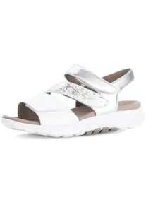 Riemchensandale Gabor "Riemchensandale", Damen, Gr. 43, silber, Schuhe Riemchensandale