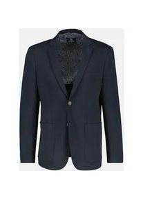Jerseysakko Lerros "Jerseyblazer mit Strickoptik / in Kurzgr&ouml;&szlig;e bis 6XL", Herren, Gr. 66, classic navy, 82% Polyester, 13% Viskose, 5% Elasthan, Sakkos