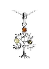 Kette mit Anh&auml;nger OSTSEE-SCHMUCK "- Lebensbaum - Silber 925/000 - Bernstein" Gr. 45, silber (silber 925, silberfarben, wei&szlig;), Schmuck_Sets, Damen, 45, Silber 925 (Sterlingsilber)
