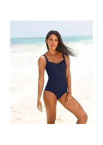 Badeanzug Lascana "Saphir", Damen, Gr. 44, Cup E, blau (nachtblau), Polyamid, unifarben, Badeanz&uuml;ge Badeanzug, mit Raffungen und Shaping-Effekt, Topseller